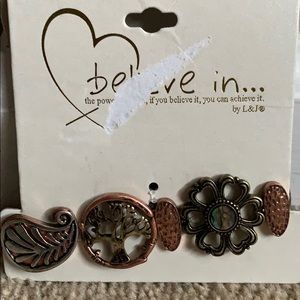 NWT L AND J bronze and antique gold bracelet